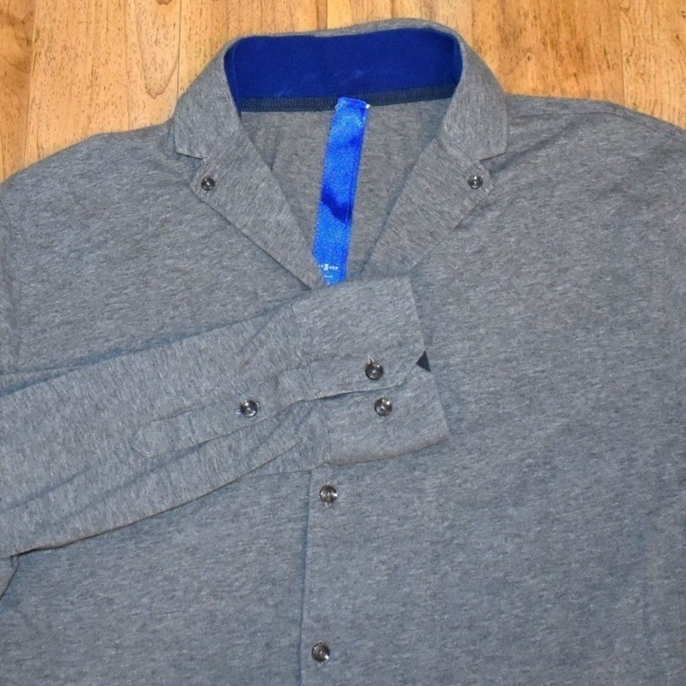 Kit and Ace Button Down Mens XL Grey Excellent Cashmere Blend Shirt
